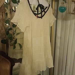 Free People Ivory tunic with tie